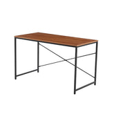 Birou cu cadru metalic negru si blat din MDF melaminat maro, 15 mm grosime, 120x60x72 cm Storia 1 HARO